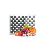 Decovetro Cam Kesme Tahtası ve Sunumluk ve Sunum Tabağı MacKenzie Siyah Beyaz 30x40 cm