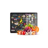 Decovetro Cam Kesme Tahtası Ve Sunumluk Vegan Karışık Yazı Desenli 30x40 Cm