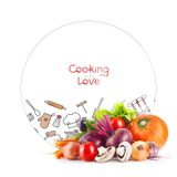 Decovetro Cam Kesme Tahtası ve Sunumluk Yuvarlak Cooking Love Desenli 30x30 Cm