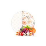 Decovetro Cam Kesme Tahtası ve Sunumluk Yuvarlak Flower & Points Desenli 30 x 30 cm