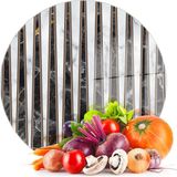 Decovetro Cam Kesme Tahtası ve Sunumluk Yuvarlak Karışık Mermer Desenli 30X30 cm - Çok Renkli