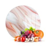 Decovetro Cam Kesme Tahtası ve Sunumluk Yuvarlak Kırmızı Mermer Desenli 30x30 Cm
