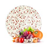 Decovetro Cam Kesme Tahtası ve Sunumluk Yuvarlak Love Serisi Minik Kalpler Desenli 30 x 30 cm