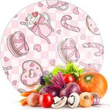 Decovetro Cam Kesme Tahtası ve Sunumluk Yuvarlak Love Serisi Sugar Desenli 30 x 30 cm - Çok Renkli