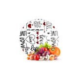 Decovetro Cam Kesme Tahtası ve Sunumluk Yuvarlak Love Serisi Yazı Desenli 30 x 30 cm