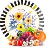 Decovetro Cam Kesme Tahtası ve Sunumluk Yuvarlak Mackenzie Vintage Flower 30X30 cm - -