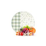 Decovetro Cam Kesme Tahtası ve Sunumluk Yuvarlak Minimal Flower & Buffalo Desenli 30 x 30 cm