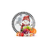 Decovetro Cam Kesme Tahtası ve Sunumluk Yuvarlak Winter Yılbaşı Desenli 30 x 30 cm