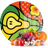 Decovetro Cam Kesme Tahtası Yuvarlak Armut Desenli 30x30 Cm