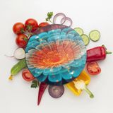 Decovetro Cam Kesme Tahtası Yuvarlak Çiçek Desenli 30x30 Cm