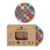 Decovetro Cam Kesme Tahtası Yuvarlak Cooking Love Desenli 30x30 Cm