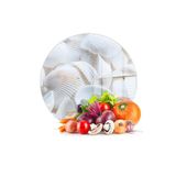 Decovetro Cam Kesme Tahtası Yuvarlak Deniz Kabuğu Desenli 30X30 cm