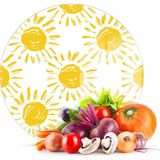 Decovetro Cam Kesme Tahtası Yuvarlak Güneş Desenli 30x30 Cm