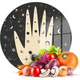 Decovetro Cam Kesme Tahtası Yuvarlak Horoscope Desenli 30x30 Cm