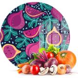Decovetro Cam Kesme Tahtası Yuvarlak Incir Desenli 30X30 cm
