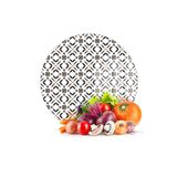 Decovetro Cam Kesme Tahtası Yuvarlak Kahverengi Geometrik Desenli 30x30 cm