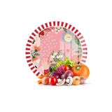 Decovetro Cam Kesme Tahtası Yuvarlak Karışık Renkli Love Desenli 30x30 cm