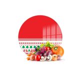 Decovetro Cam Kesme Tahtası Yuvarlak Kırmızı Ekose Dokuma Yılbaşı Desenli 30x30 cm