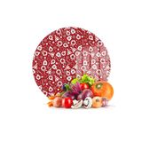 Decovetro Cam Kesme Tahtası Yuvarlak Kırmızı Yılbaşı Desenli 30x30 cm