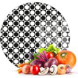 Decovetro Cam Kesme Tahtası Yuvarlak Küçük Nokta Desenli 30x30 Cm
