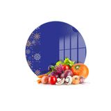 Decovetro Cam Kesme Tahtası Yuvarlak Mor Kar Tanesi Desenli 30x30 cm