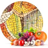 Decovetro Cam Kesme Tahtası Yuvarlak Mozaik Desenli 30x30 Cm