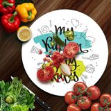 Decovetro Cam Kesme Tahtası Yuvarlak My Kitchen My Rules Desenli 30x30 Cm