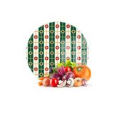 Decovetro Cam Kesme Tahtası Yuvarlak Yeşil Geometrik Desenli 30x30 cm