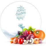 Decovetro Cam Kesme Tahtası Yuvarlak Yılbaşı Geyik Desenli 30X30 cm