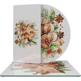 Decovetro Cam Sunum Servis Tabağı 3'lü Karma Set Gingerbread Yılbaşı Kurabiye Desenli - Renk - Çok Renkli