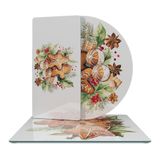 Decovetro Cam Sunum Servis Tabağı 3'lü Karma Set Gingerbread Yılbaşı Kurabiye Desenli