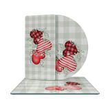 Decovetro Cam Sunum Servis Tabağı 3'lü Karma Set Love Serisi Kalp Desenli