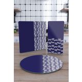 Decovetro Cam Sunum Servis Tabağı 3'lü Karma Set Marine Floral