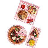 Decovetro Cam Sunum Servis Tabağı 3'lü Karma Set Pembe Baklava Desenli - Renk