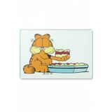 Decovetro Garfield Lazanya Desenli Cam Kesme Tahtası ve Sunumluk 25 x 35 cm