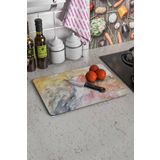 Decovetro Karışık Mermer Görünümlü | Cam Kesme Tahtası - Kesim Tablası, 30x40 Cm