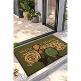 Decovetro Koko Paspas Green One Piece Desenli Koko Kapı Önü Paspası 40 x 60 cm