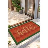 Decovetro Renkli Kapı Önü Halı Paspas Retro Hello Baskılı 40 x 60 Cm