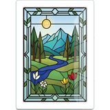 Decovetro Vitray Doğa Manzara Desenli Cam Kesme Tahtası ve Sunumluk 25 x 35 cm - Çok Renkli