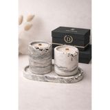 Decovian Home Design Crımson Noır Maıson-Onyx Collection-Mermer Desenli Taş Tozu Mumluk El Yapımı %100 Doğal Soyawax - Vegan - - 3'lü