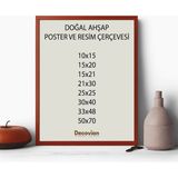 Decovian Home Doğal Ahşap Çerçeve -Boş Çerçeve-Resim Çerçevesi, Poster Puzzle Çerçevesi (Ön Korumalı,postersiz) - Kırmızı - 40x60