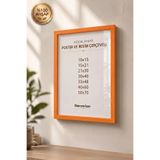 DecovianHomeDesign Doğal Ahşap Çerçeve Turuncu- Boş Çerçeve- Resim Çerçevesi- Poster Çerçevesi(ÖN KORUMALI , POSTERSİZ)