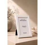 DecovianHomeDesign Doğal Ahşap Modern Ayaklı 15x21 Fotoğraf Çerçevesi - Beyaz Renkli Masaüstü Çerçeve - Resimsiz