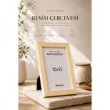 DecovianHomeDesign Doğal Ahşap Modern Ayaklı Tekli 10x15 Fotoğraf Çerçevesi | Renkli Masaüstü Çerçeve | Boş Resimsiz
