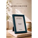 DecovianHomeDesign Doğal Ahşap Modern Ayaklı Tekli 15x21 Fotoğraf Çerçevesi - Lacivert Renkli Masaüstü Çerçeve-resimsiz