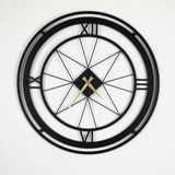 Decovienotr Metal Modern Çizgili Dairesel Ev ve Ofis Duvar Saati ( 60 cm x 60 cm )
