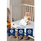 Decovilla %100 Pamuk Fitted Sıvı Geçirmez Bebek ve Çocuk Yatak Koruyucu Alez, Park Yatak Beşik Yatak Alezi