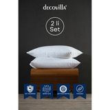 Decovilla Micro Fermuarlı Yastık Alezi Sıvı Geçirmez 2 Li Set Yastık Koruyucu 50X70 - Beyaz - 50 x 70 cm