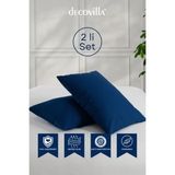 Decovilla Micro Fermuarlı Yastık Alezi Sıvı Geçirmez 2 Li Set Yastık Koruyucu 50X70 - Mavi - 50 x 70 cm