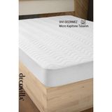 Decovilla Micro Kapitone Fitted Full Kenar Su Sıvı Geçirmez Yatak Koruyucu Alez Çarşaf Beyaz - 200 x 200 cm